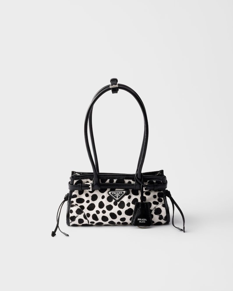 Prada Bonnie small printed calf hair and leather handbag