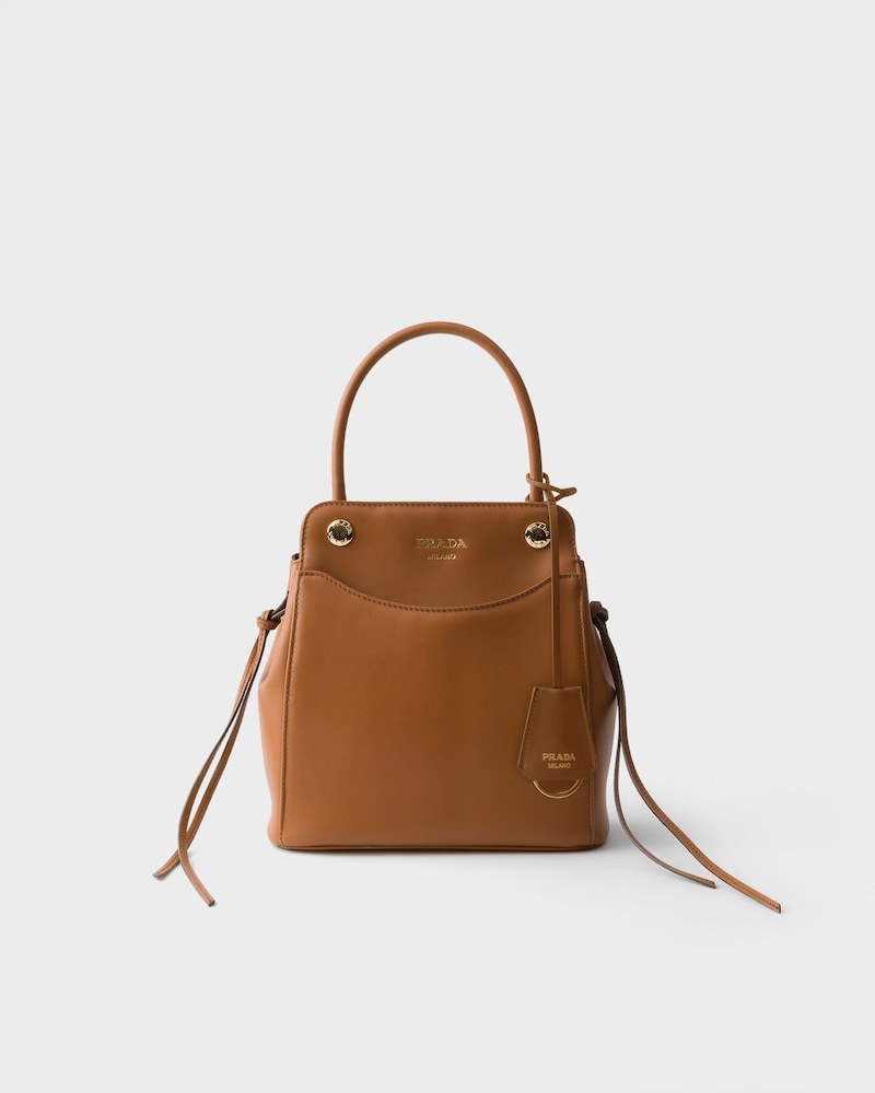 Carry leather mini handbag