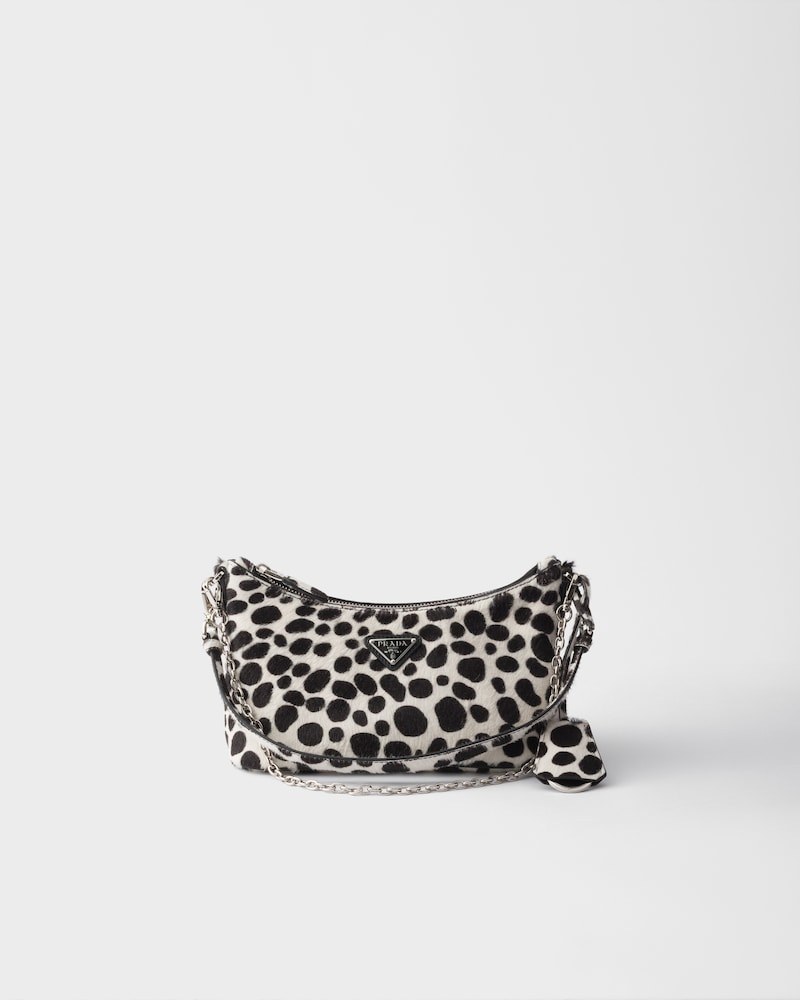 Printed calf hair mini-bag
